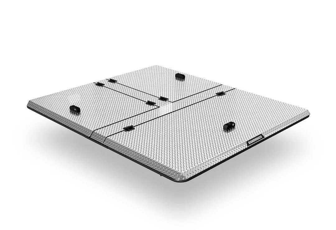 FS17L-270-DU – DIAMONDBACK Tonneau Cover, Hard Folding Standard Profile 3 Panels Not Hinged In Front Polished Aluminu...